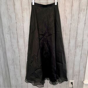 JS Collections Black Sheen Formal Maxi Skirt M4
